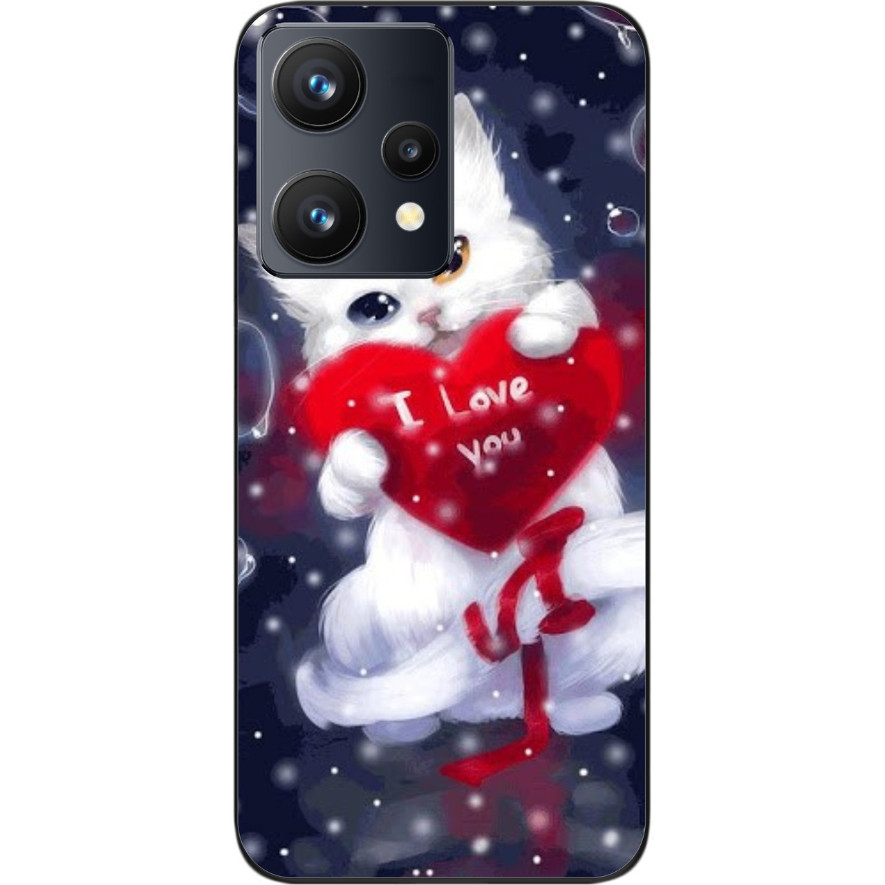 Силіконовий чохол Epik для Realme 9 4G з картинкою Котик із серцем