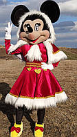 Ростовая кукла Санта Минни Маус в новогоднем костюме для аниматоров