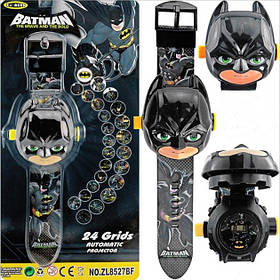 Годинник проєктор дитячий наручний Тачки яскравий годинник із 3d проєктором Бетмен - Batman чорний
