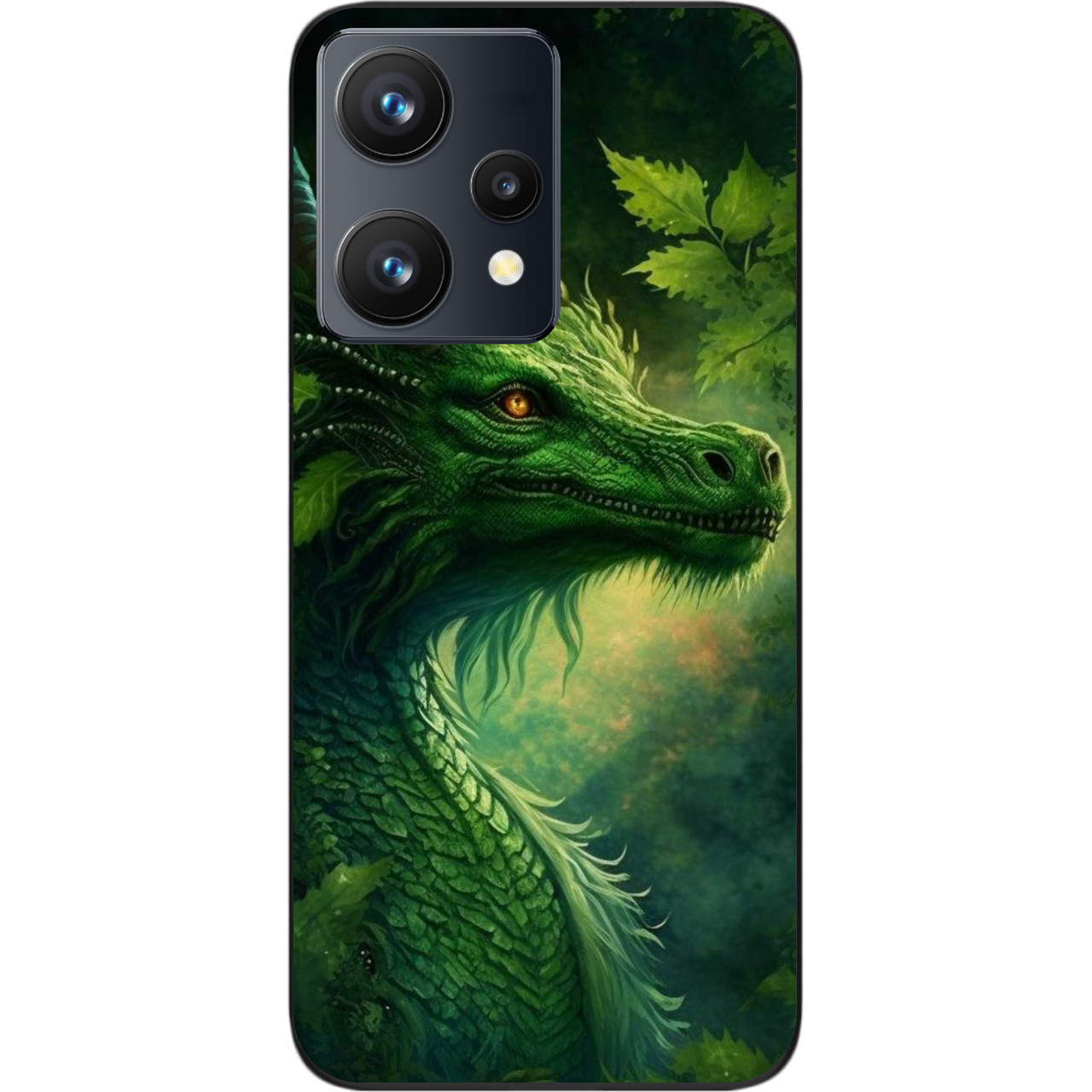Силіконовий чохол бампер Epik для Realme 9 4G з картинкою Зелений дракон