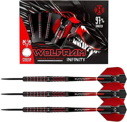 Дротики дартс із вольфраму Wolfram Infinity 97% Harrows Англія 22 грами, фото 3