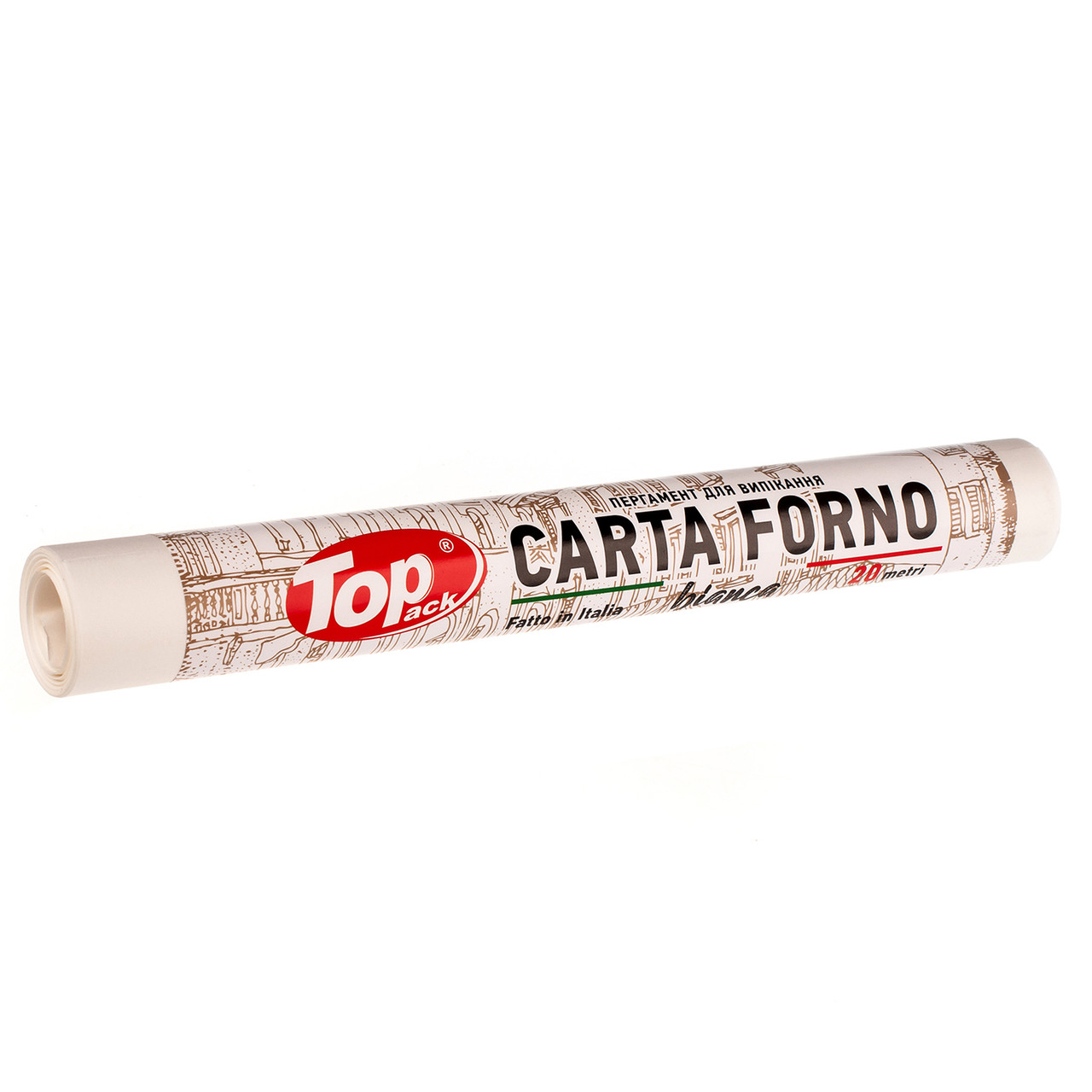 Пергамент для випікання силіконізований Toppack білий Carta Forno 29см 20м