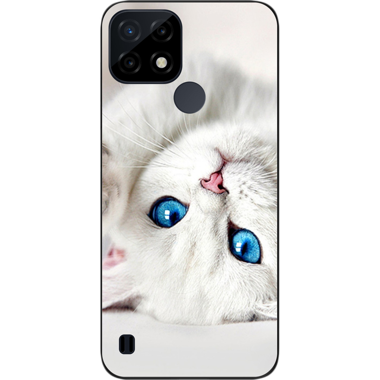 Оригінальний чохол Epik для Realme C21 з картинкою Білий котик