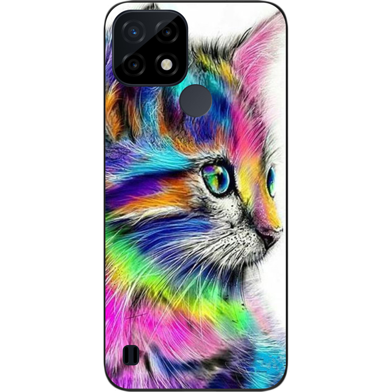 Силіконовий чохол Epik для Realme C21 з картинкою Різнобарвний котик