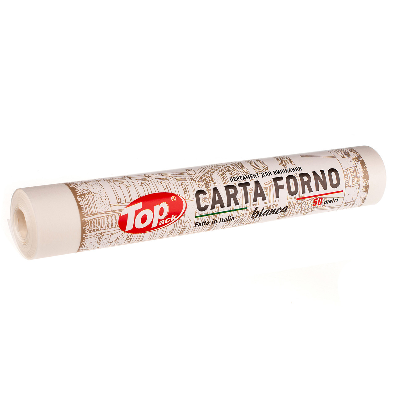 Пергамент для випікання силіконізований Toppack білий Carta Forno 38 см 50 м