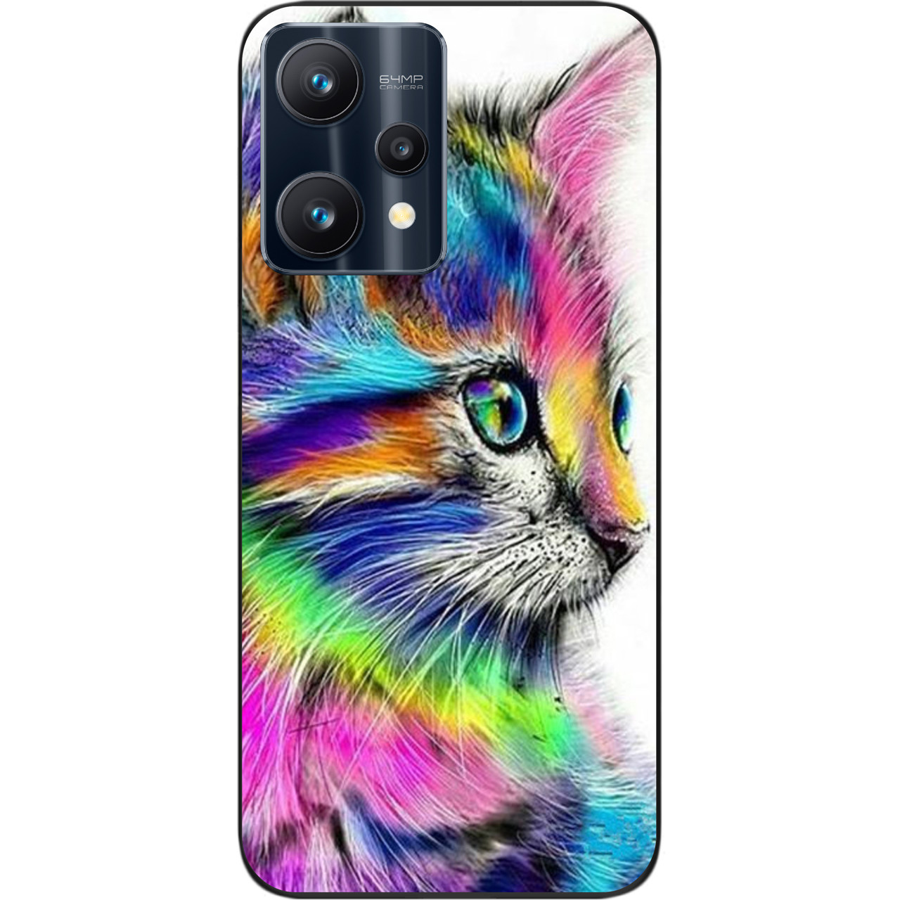 Силіконовий чохол Epik для Realme 9 Pro з картинкою Різнобарвний котик