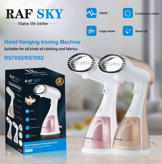 Відпарювач для одягу RAF SKY RS7053 Білий-рожевий 1600W, фото 1