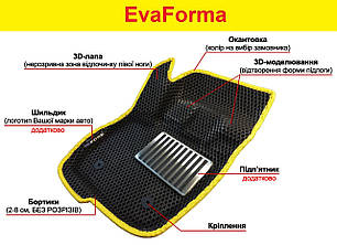 3D килимок EvaForma передній лівий на Chevrolet Spark М200 '04-09, 3D килимки EVA, фото 3