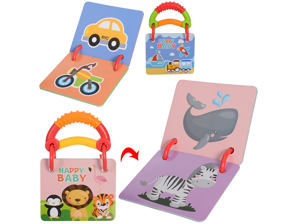 Брязкальце 15,5 см, засувки, картки 10 штук 20 малюнків, 2 різновиди/квіта пакет 15-23-3,5 см