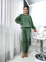 Шикарний стильний м'який махровий жіночий домашній костюм (махрова жіноча піжама). Арт-3301/14