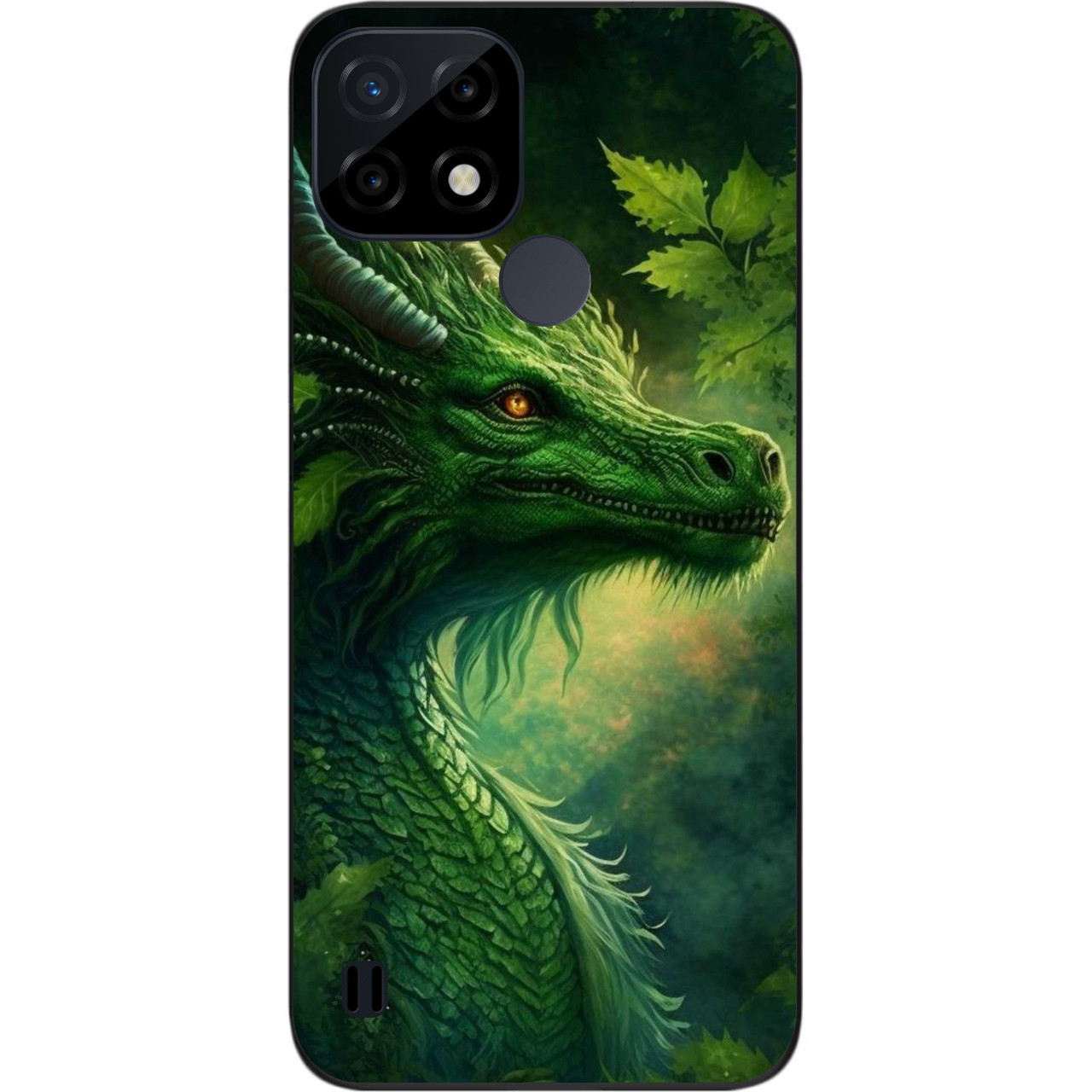 Силіконовий чохол бампер Epik для Realme C21 з картинкою Зелений дракон