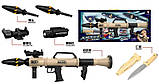 Дитячий військовий набір 037M Протиотанковий Гранатомет звук. 3 снаряди, штик ніж, лазерний приціл, значок, фото 6