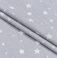 Тканина ситець зірки сіра 100% бавовна для халатів сорочок піжам