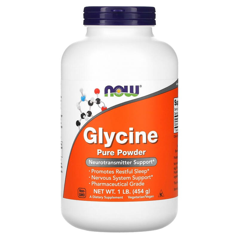 Гліцин у порошку NOW Foods "Glycine" нейромедіатор (454 г)