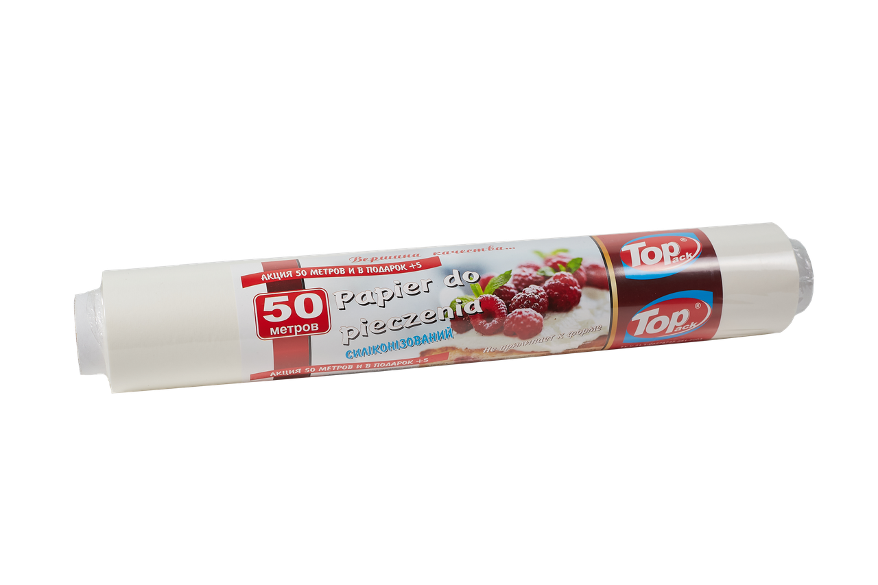 Пергамент для випікання силіконізований Toppack білий 38 см 50 м