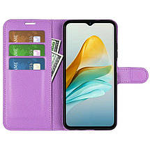 Шкіряний чохол книжка Lichee для ZTE blade A53 фіолетовий, фото 4