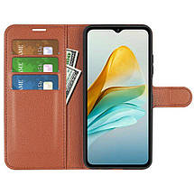 Шкіряний чохол-книжка Lichee для ZTE blade A53 коричневий, фото 4