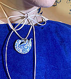 Прикраса - підвіска ручної роботи з полімерної глини. Кулон «Місячна пташка», фото 2