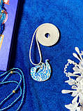 Прикраса - підвіска ручної роботи з полімерної глини. Кулон «Місячна пташка», фото 6