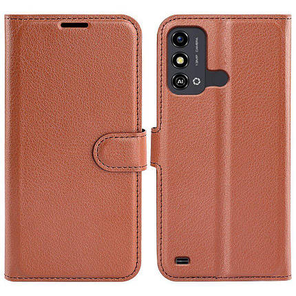 Шкіряний чохол-книжка Lichee для ZTE blade A53 коричневий, фото 1