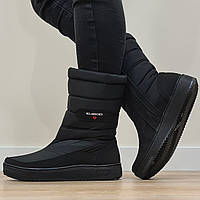Зимові чоботи жіночі - дутики чорні високі (Клм-7-1)