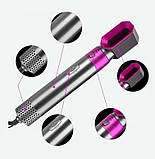 Стайлер для завивання та укладання волосся 5 в 1 Hot Air Styler 7661, сіро-рожевий, фото 4