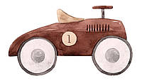 Наклейка для ростовой фигуры "Ретро машина коричневая для детей" 80х46см (без обреза по контуру)