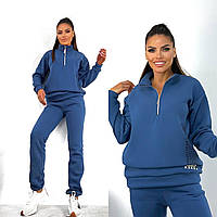 Стильний трикотажний теплий жіночий костюм на флісі (р.42-48). Арт-3305/14