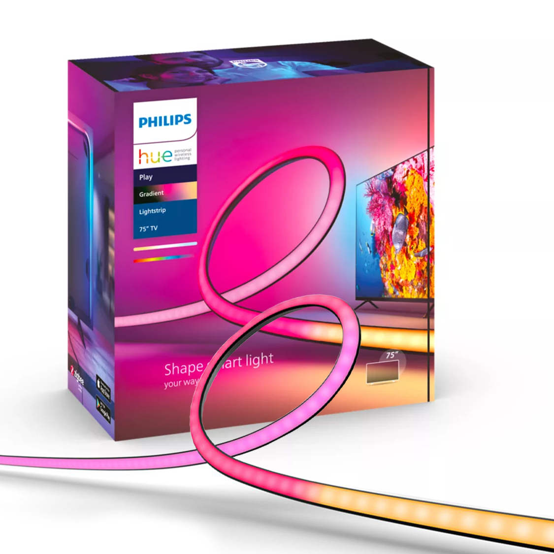 Світлодіодна стрічка Philips Hue Play Gradient 75 для Ambilight підсвічування телевізора 75+ дюймів, фото 1