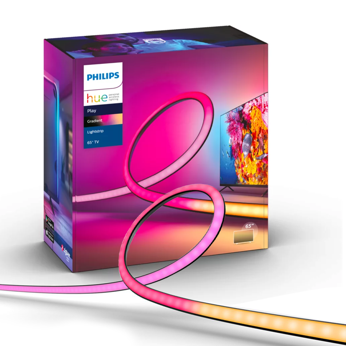 Світлодіодна стрічка Philips Hue Play Gradient 65 для Ambilight підсвічування телевізора 65-70 дюймів, фото 1