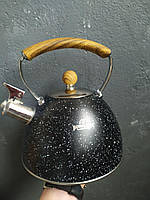 Чайник со свистком 3л Bohmann BH 9919, черный гранит