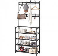 Вешалка для одежды в прихожую с полками для обуви New simple floor clothes rack