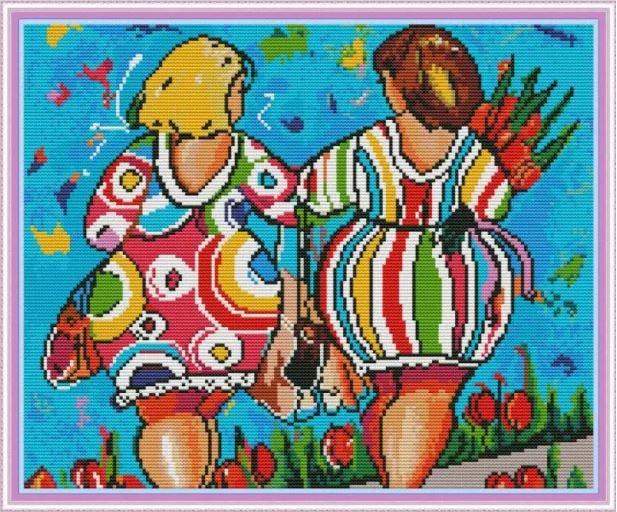 Набір для вишивання за нанесеною на канву схемою "Fat buttocks". AIDA 14CT printed, 39*33 см