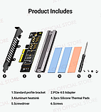 Перехідник Адаптер PCI-E на SSD M.2 NVMe JEYI Starfish PCIе 4.0/3.0 X1 з алюмінієвим радіатором, фото 8