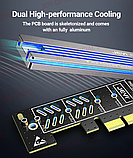 Перехідник Адаптер PCI-E на SSD M.2 NVMe JEYI Starfish PCIе 4.0/3.0 X1 з алюмінієвим радіатором, фото 3