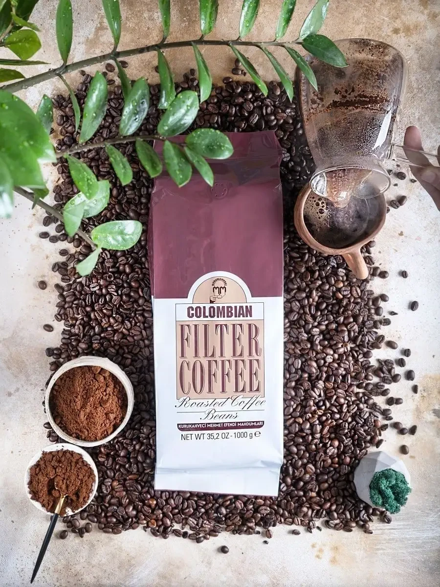 Турецька кава в зернах Mehmet Efendi Colombian 1 кг, арабіка 100%, Колумбія, оригінал