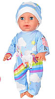 Лялька пупс сенсорна 35 см, 8 функцій, горщик, пляшечка, соска, підгузник, тарілка, ложка. муз-укр, 5 пісень