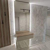Прямоугольное зеркало с «фоновой» LED подсветкой 220*80 см в ванную комнату, спальню, гостиную