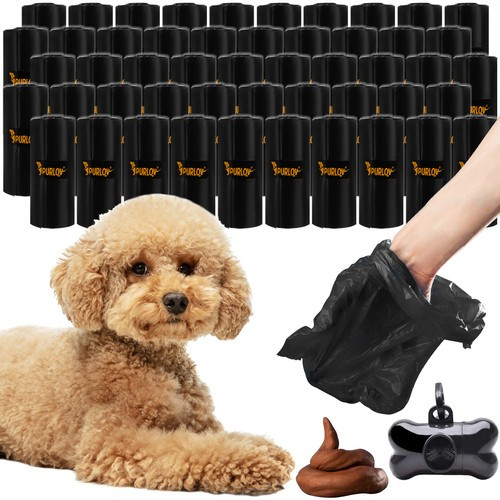 Пакети для собачих фекалій 1000 шт Purlov чорні + чохол 22812 Гігієнічні пакети для собак