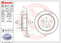 Диск тормозной MAZDA 323(BJ)/6/626(GW) 01.2001- задний (пр-во BREMBO) 08.A112.11