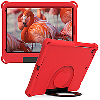 Чехол Apple iPad 9, 2021 (10.2" экран) детский с кольцом для ношения и подставкой Red