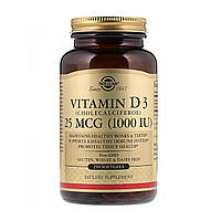 Натуральный витамин D3 (Vitamin D3) 1000 МЕ 250 капсул SOL-03341