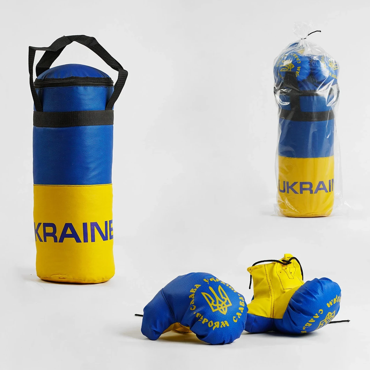 Груша боксерська СЕРЕДНЯ (Україна) + рукавички (1) "Full contact", висота-47 см, BUS 850172