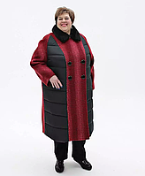 Женское зимнее комбинированное пальто П-1293 Rita/32 Тон 1, размеры 54-76