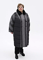 Женское зимнее комбинированное пальто П-1293 VU Тон 105, размеры 54-76