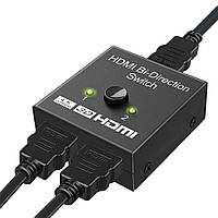 HDMI разветвитель переключатель двунаправленный Bi-Direction Switch на 2 порта | сплиттер + коммутатор 2 в 1