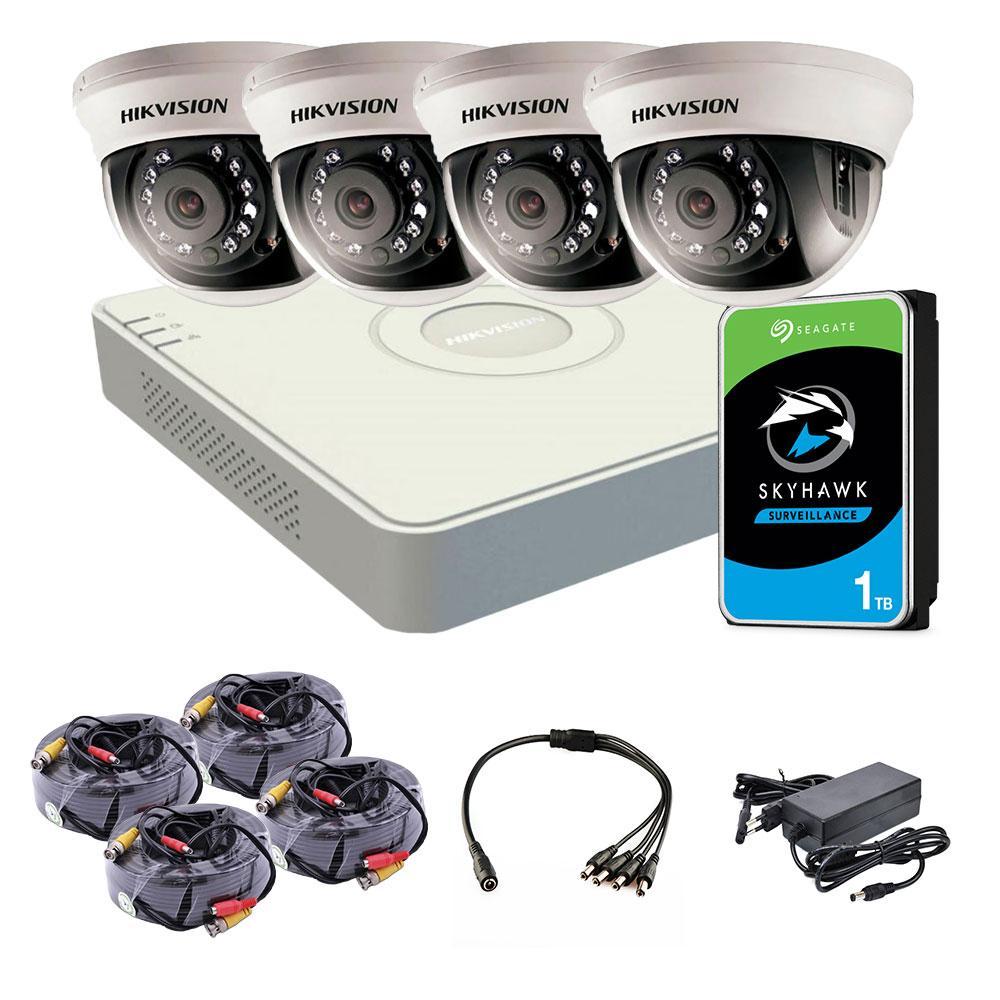 Комплект відеоспостереження Hikvision HD-TVI 4IN 2MP + HDD, фото 1