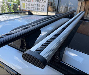 Поперечки Nissan Kicks (c 2016–) Wizzard V2 сірі. На інтегровані рейлінги