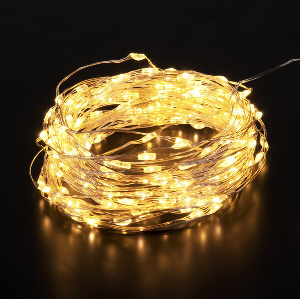 Гірлянда нитка Крапля Роси 10 м 100 LED 8 режимів світлодіодна від мережі Теплий білий (60291)