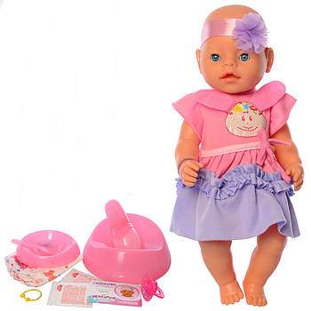 Функціональна лялька-пупс 42 см з аксесуарами та ніжною сукнею для дівчинки Малятко BL029A-S-UA